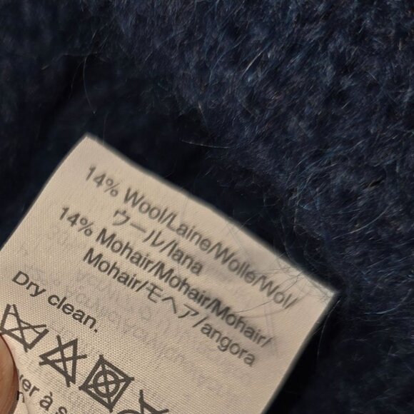 Point Sur Sweater XS Blue Ribbed Wool Mohair Blend Oversized Turtleneck J Crew - Picture 4 of 8